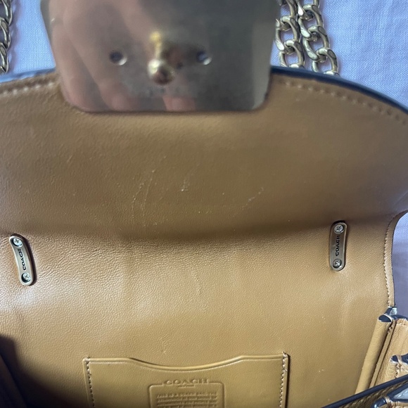 Coach Saddle Bag in Signature Chambray Denim & Off-White Leather - Picture 4 of 7